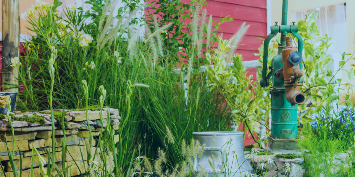 jardim com poço artesiano